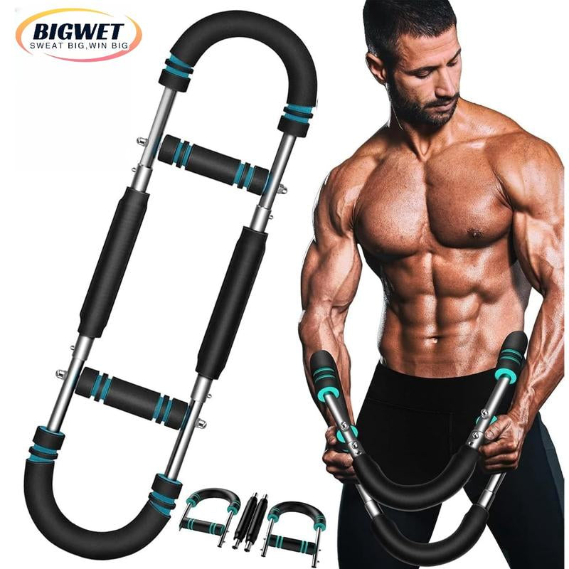 Bigwet Twister Arm Trainer 90-130 LBS Heavy-Duty Spring Resistance for Adjustable Detachable Spring Strength Training Bar for Triceps, Chest, Forearm, and Home Fitness Adductors Muscle Stomach Workout,Adjustable Hand Strengthening Trainer