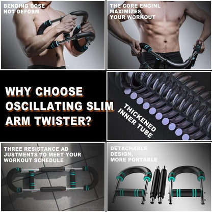 Bigwet Twister Arm Trainer 90-130 LBS Heavy-Duty Spring Resistance for Adjustable Detachable Spring Strength Training Bar for Triceps, Chest, Forearm, and Home Fitness Adductors Muscle Stomach Workout,Adjustable Hand Strengthening Trainer