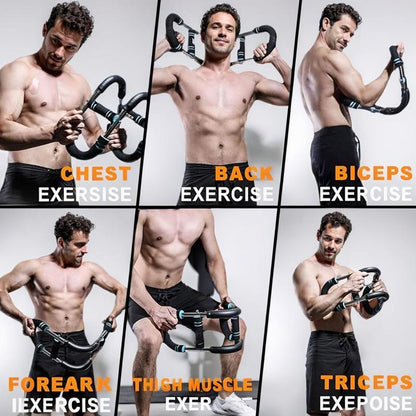 Bigwet Twister Arm Trainer 90-130 LBS Heavy-Duty Spring Resistance for Adjustable Detachable Spring Strength Training Bar for Triceps, Chest, Forearm, and Home Fitness Adductors Muscle Stomach Workout,Adjustable Hand Strengthening Trainer